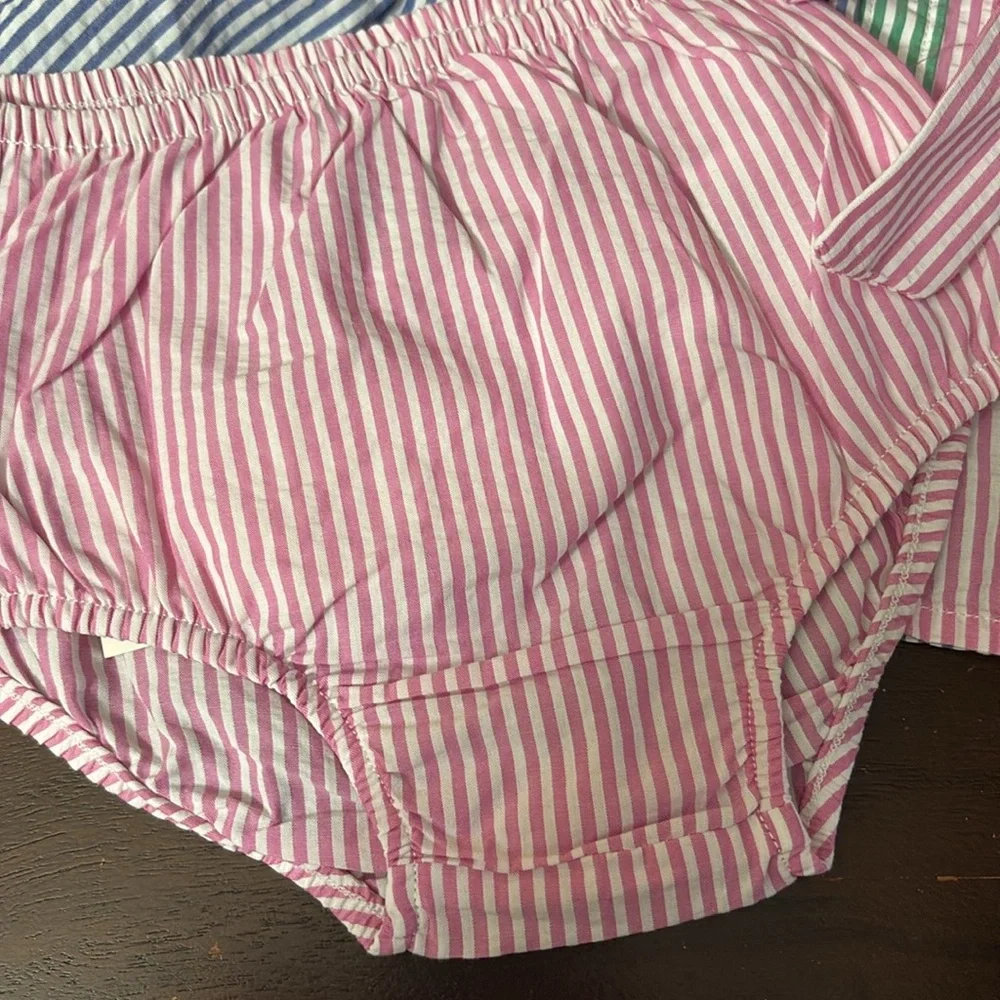 Ralph Lauren Seersucker Fun Shirtdress & Bloomer Baby Girl NWT